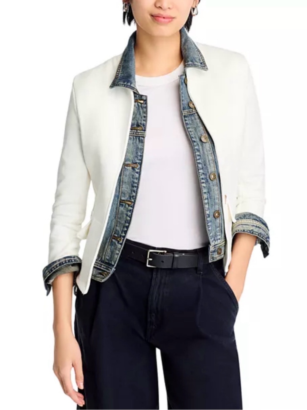 Six/Fifty - Women’s White and Denim Jacket